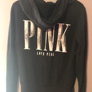 Pink black zip up hoodie